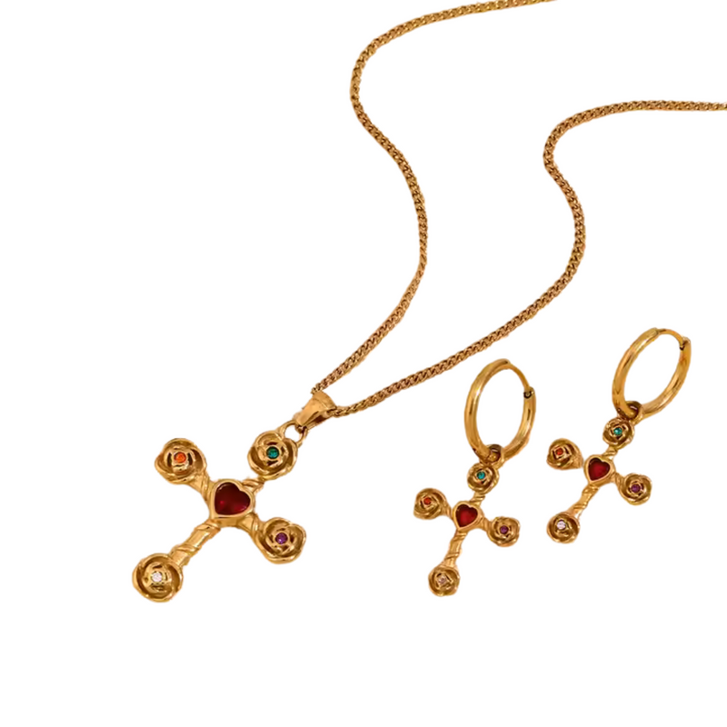 Rose Cross Necklace