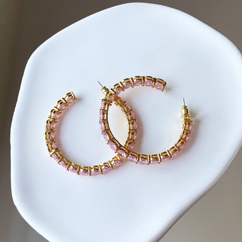 Pink Stassi Hoops