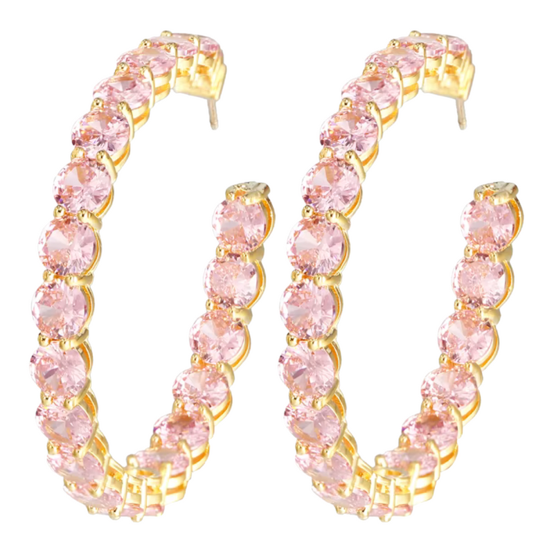Pink Stassi Hoops