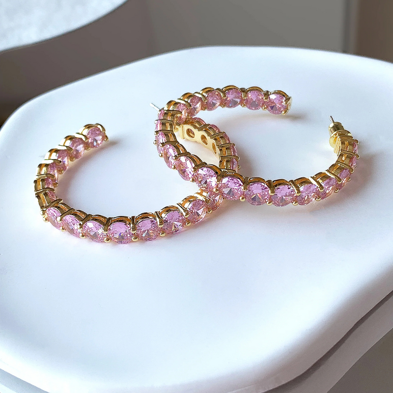 Pink Stassi Hoops
