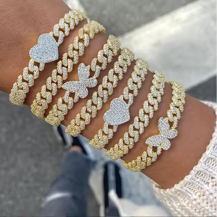 Diamond Butterfly Chain Bracelet