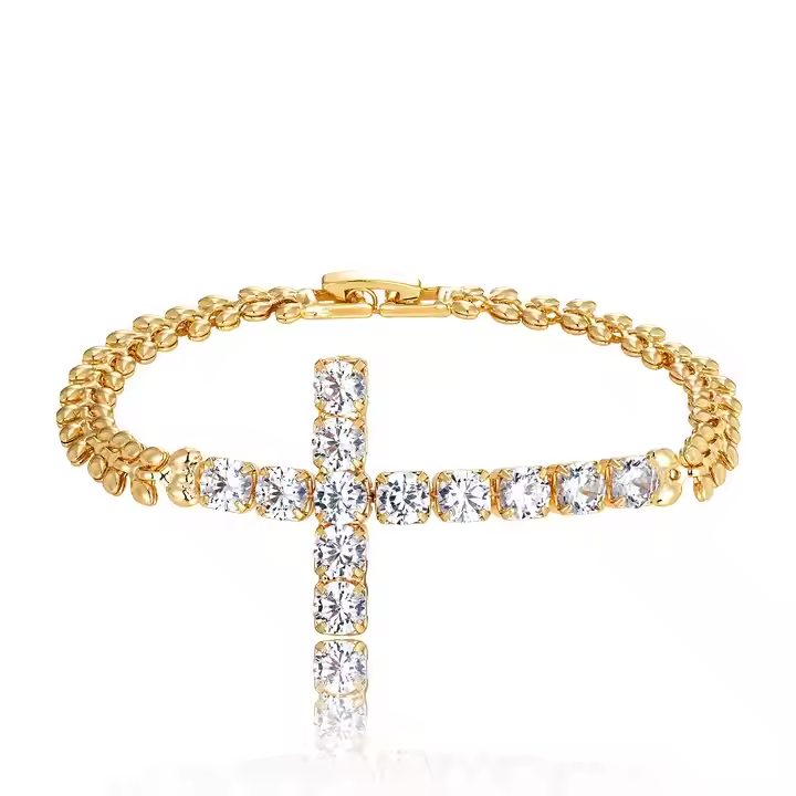 Diamond Cross Bracelet