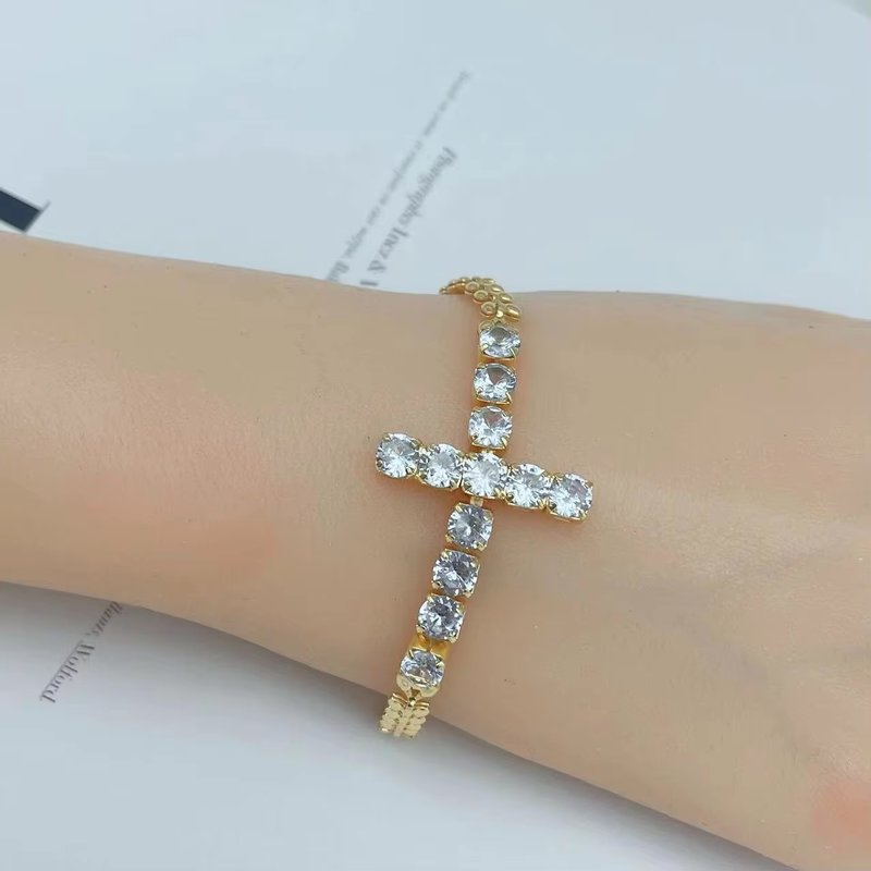 Diamond Cross Bracelet