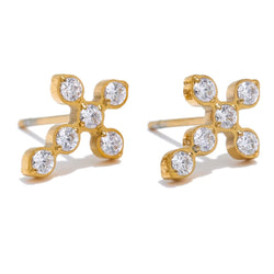 Diamond Cross Studs