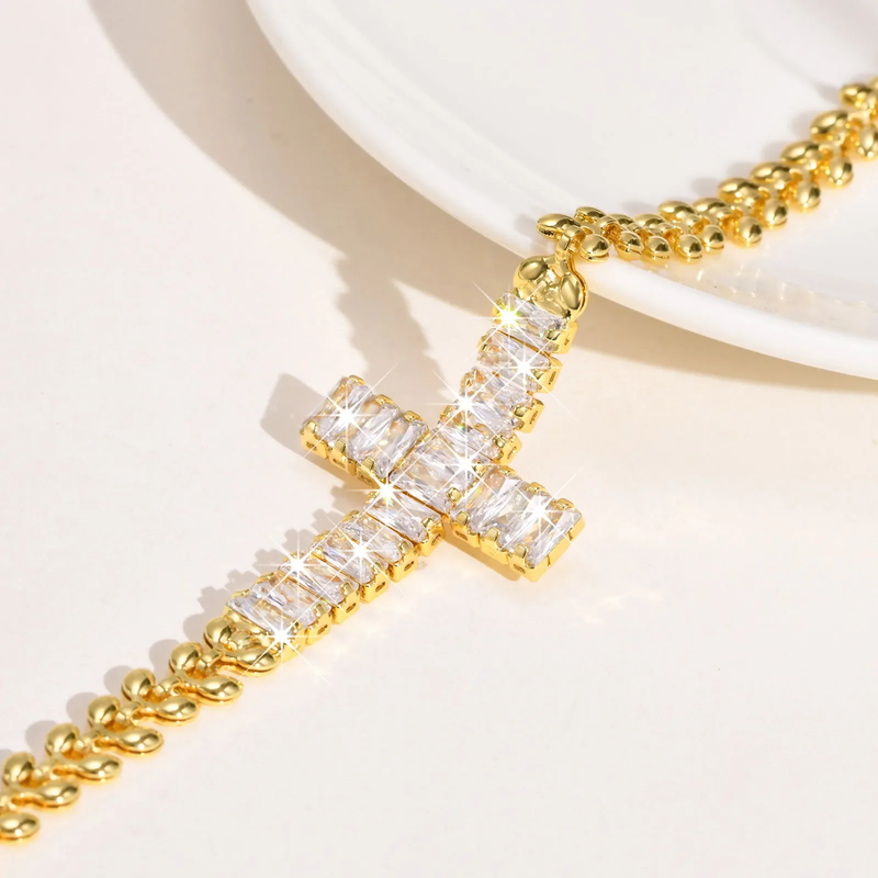 Diamond Cross Bracelet