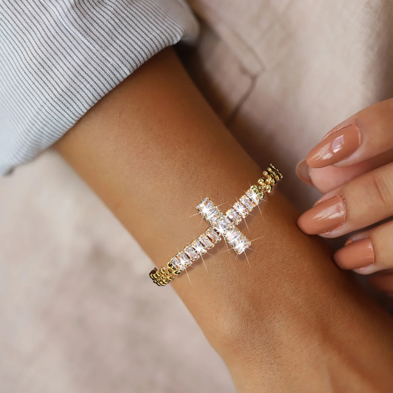 Diamond Cross Bracelet