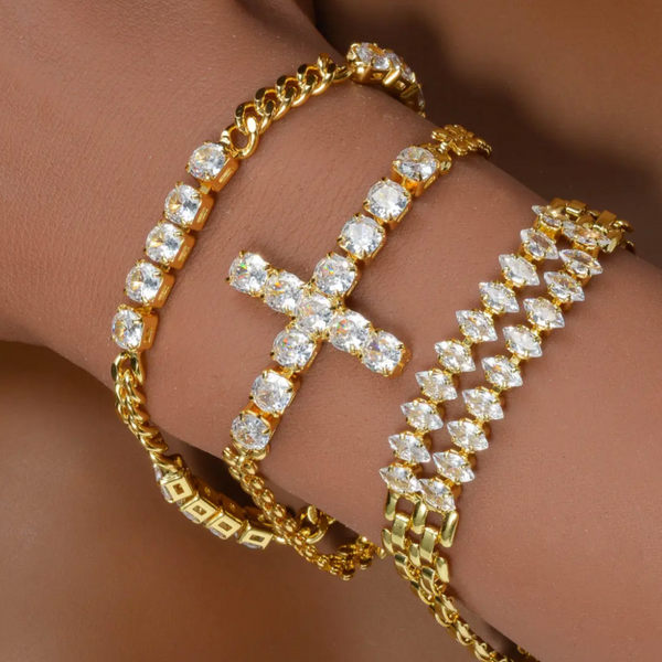 Diamond Cross Bracelet