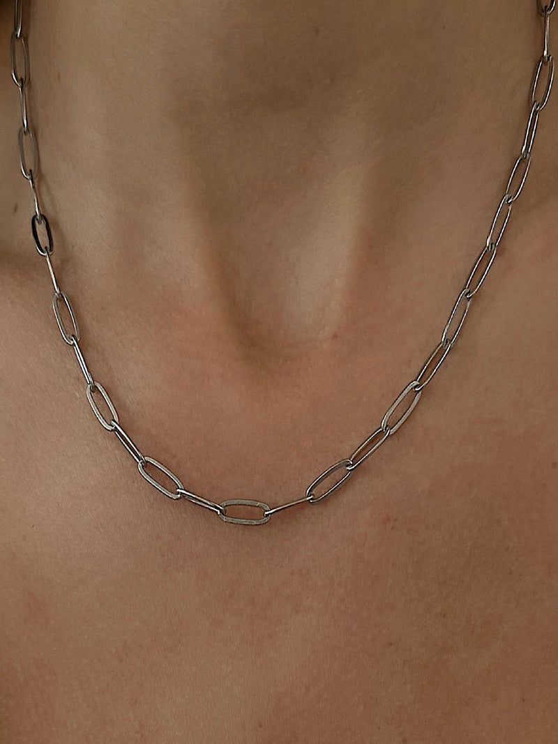 Paperclip Chunky Chain Link Necklace Silver for Women, Men Choker Chain  Necklace, Large Link Necklaces - Etsy