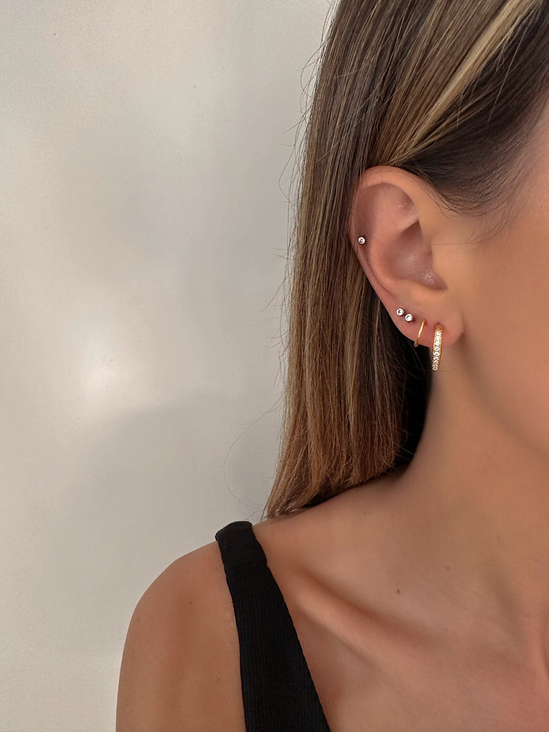 Spiral Hoop Earrings (Diamond)