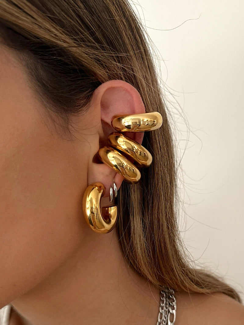 Gold Ear Cuff Chain Earrings Gold Earrings Cartilage Chain Earrings Double Stud  Earrings Ball Earrings Boho Earrings Gold Jewelry Ball Studs - Etsy