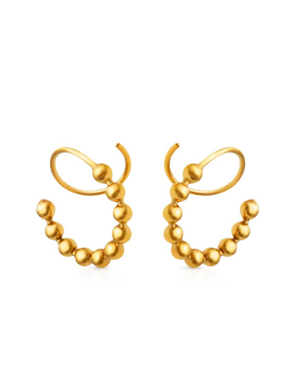 Spiral Hoop Earrings (Beaded)