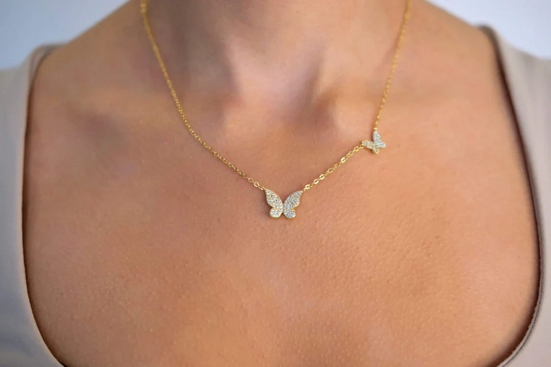 Double Butterfly Necklace