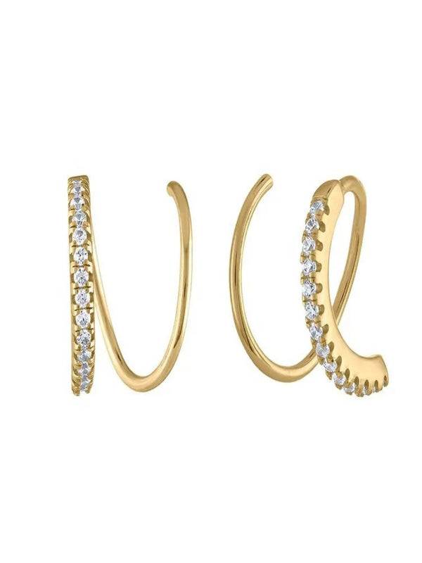 Spiral Hoop Earrings (Diamond)